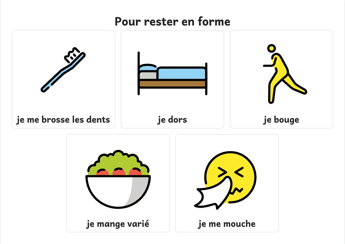 Aperçu, page 1 : Affiche des gestes pour rester en forme