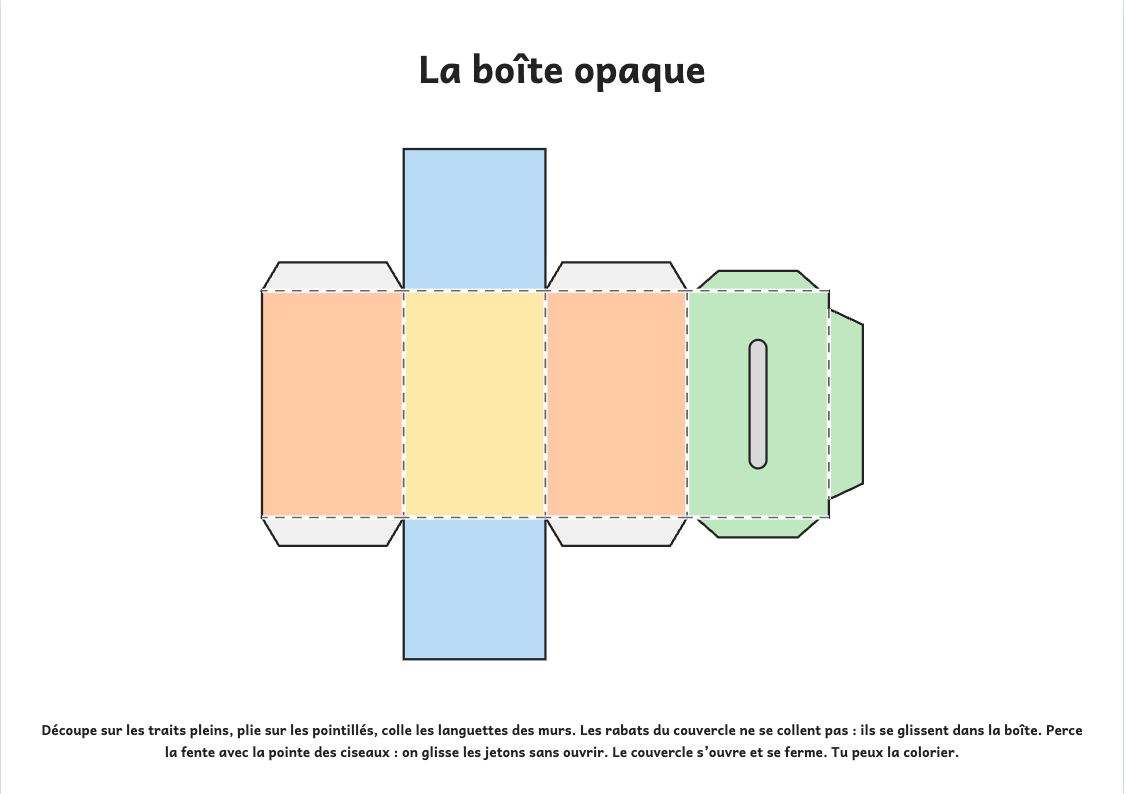 Aperçu, page 1 : La boîte opaque à plier et les jetons à découper