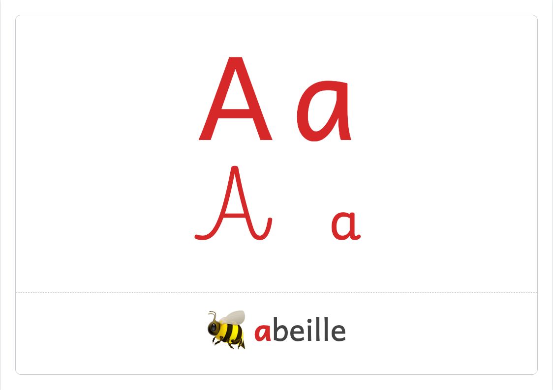 Alphabet : une grande lettre par page (frise de la classe)