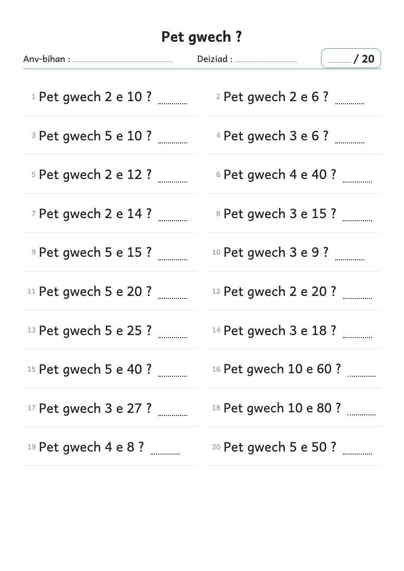 Fichenn jediñ : pet gwech ? (rannadennoù CE2)